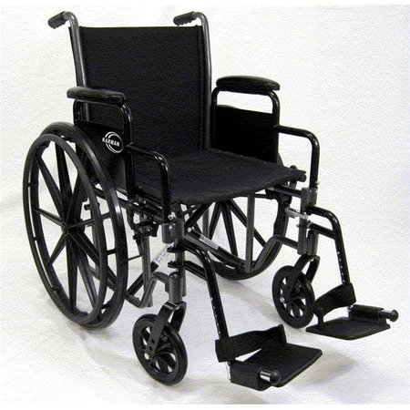 KARMAN Karman LT-700T 18 Inch Lightweight Deluxe Wheelchair with Flip Back and Detachable Desk Armrests LT-700T
